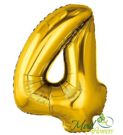 Balon cifra din folie "4" auriu foto 394x433